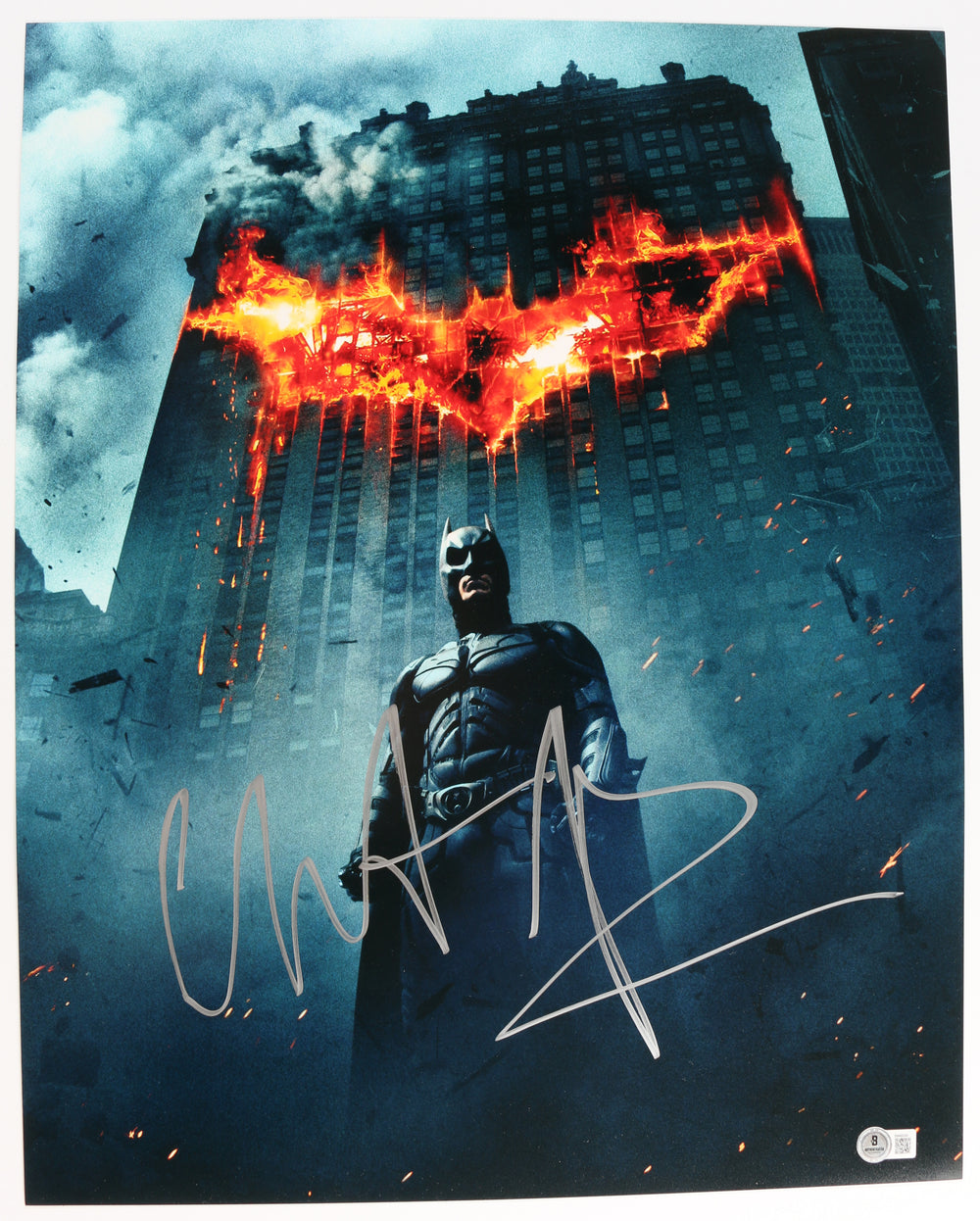 Christian Bale as Bruce Wayne / Batman in The Dark Knight (Beckett) Signed 16x20 Photo