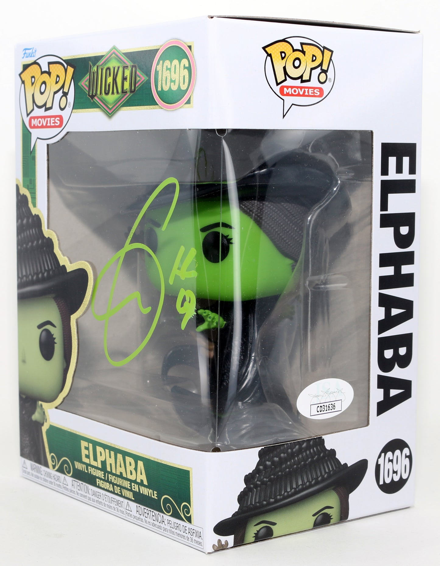 
                  
                    Cynthia Erivo as Elphaba in Wicked (JSA) Signed Funko POP! #1696
                  
                