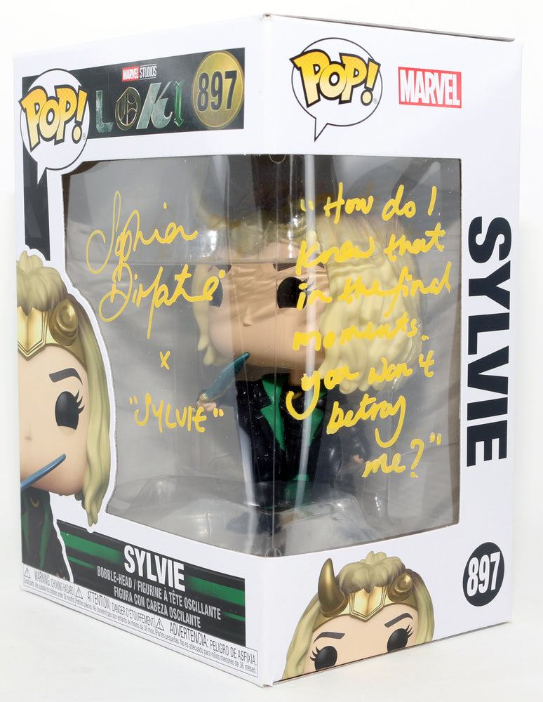 
                  
                    Sophia Di Martino as Sylvie in Loki Signed Funko POP! #897 with Character Name & Quote
                  
                