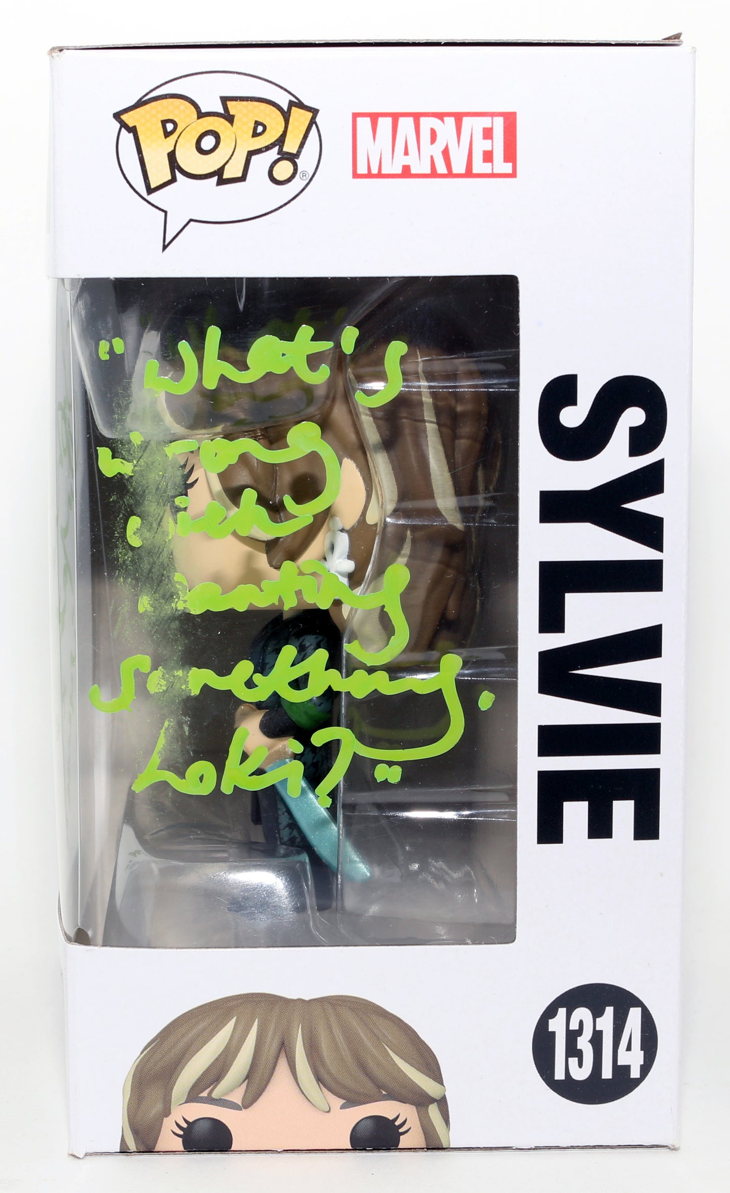 
                  
                    Sophia Di Martino as Sylvie in Loki Signed Funko POP! #1314 with Character Name & Quote
                  
                