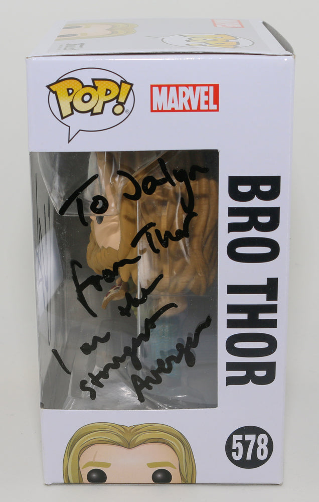 
                  
                    Chris Hemsworth as Bro Thor in Avengers: Endgame (SWAU) Signed Funko POP! #578 with Character Name and Quote
                  
                