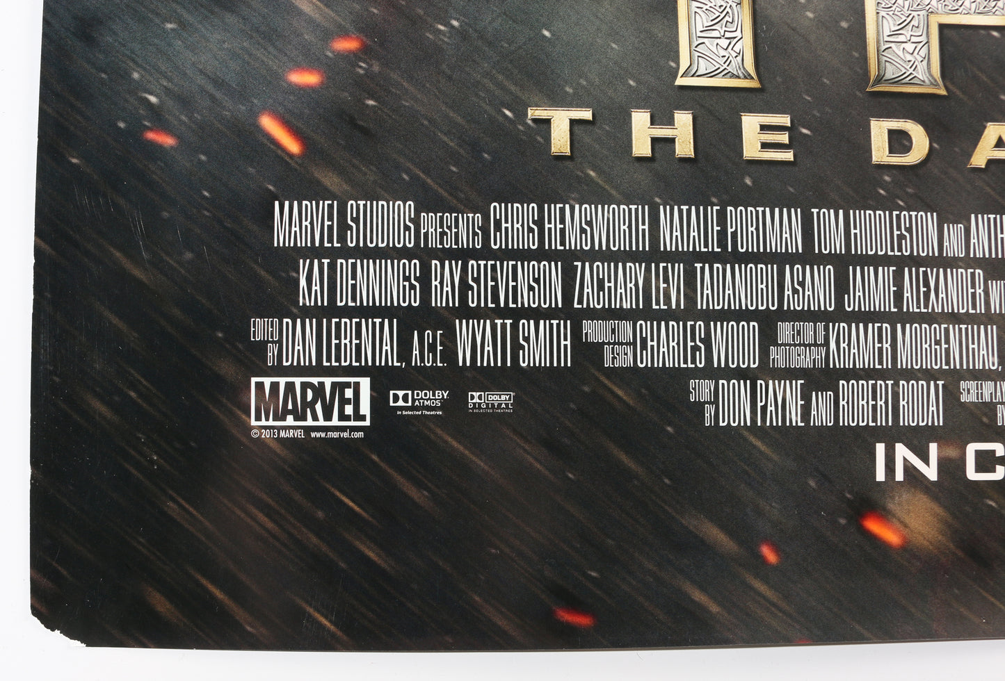 
                  
                    Chris Hemsworth as Thor & Natalie Portman as Jane Foster in Thor: The Dark World Signed 27x40 Poster with Character Names
                  
                