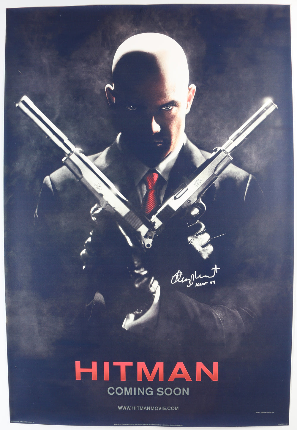 Timothy Olyphant as Agent 47 in Hitman Signed 27x40 Poster with Character Name