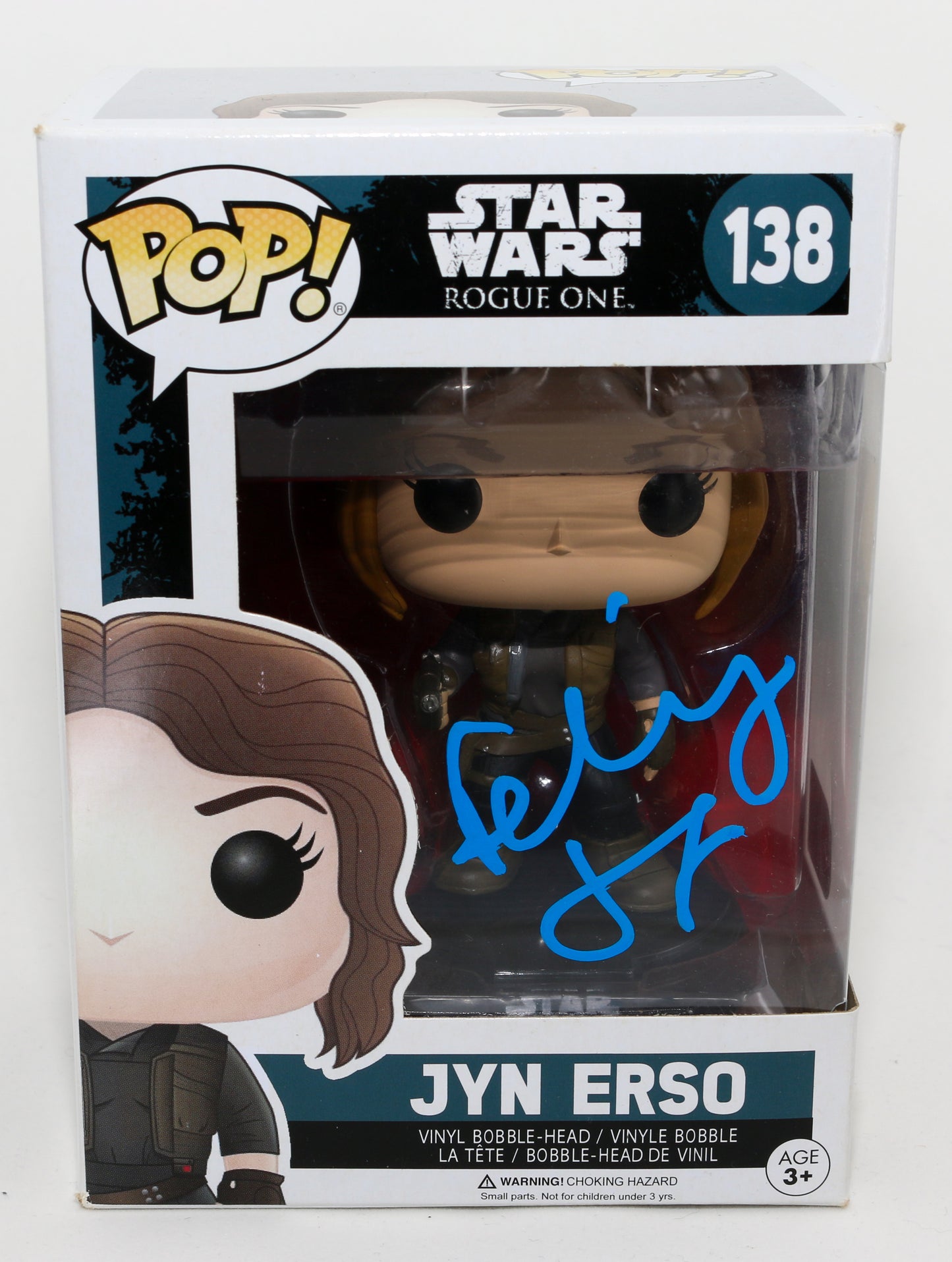 
                  
                    Felicity Jones as Jyn Erso in Rogue One: A Star Wars Story (SWAU) Signed Funko POP! #138
                  
                