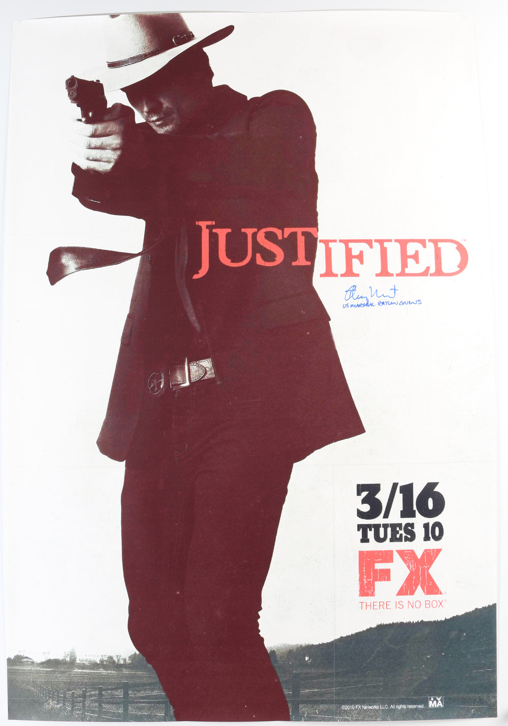 Timothy Olyphant as Raylan Givens in Justified Signed 27x40 Poster with Character Name