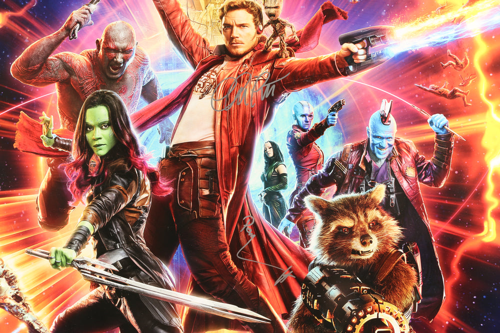 
                  
                    Chris Pratt as Star-Lord & Pom Klementieff as Mantis in Guardians of the Galaxy Vol. 2 Signed 27x40 Poster
                  
                