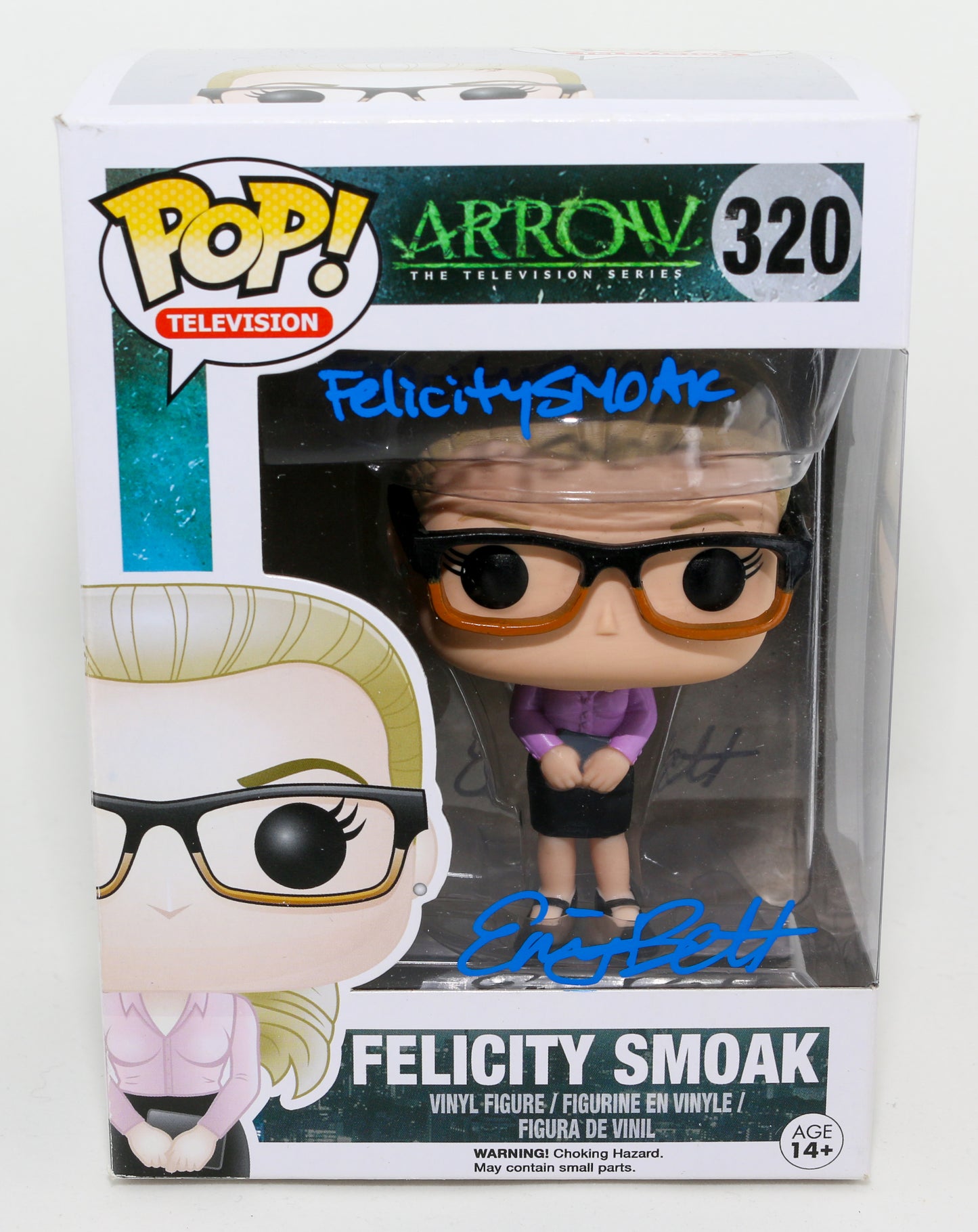 
                  
                    Emily Bett Rickard as Felicity Smoak in Arrowverse Signed Funko POP! #320 with Character Name
                  
                