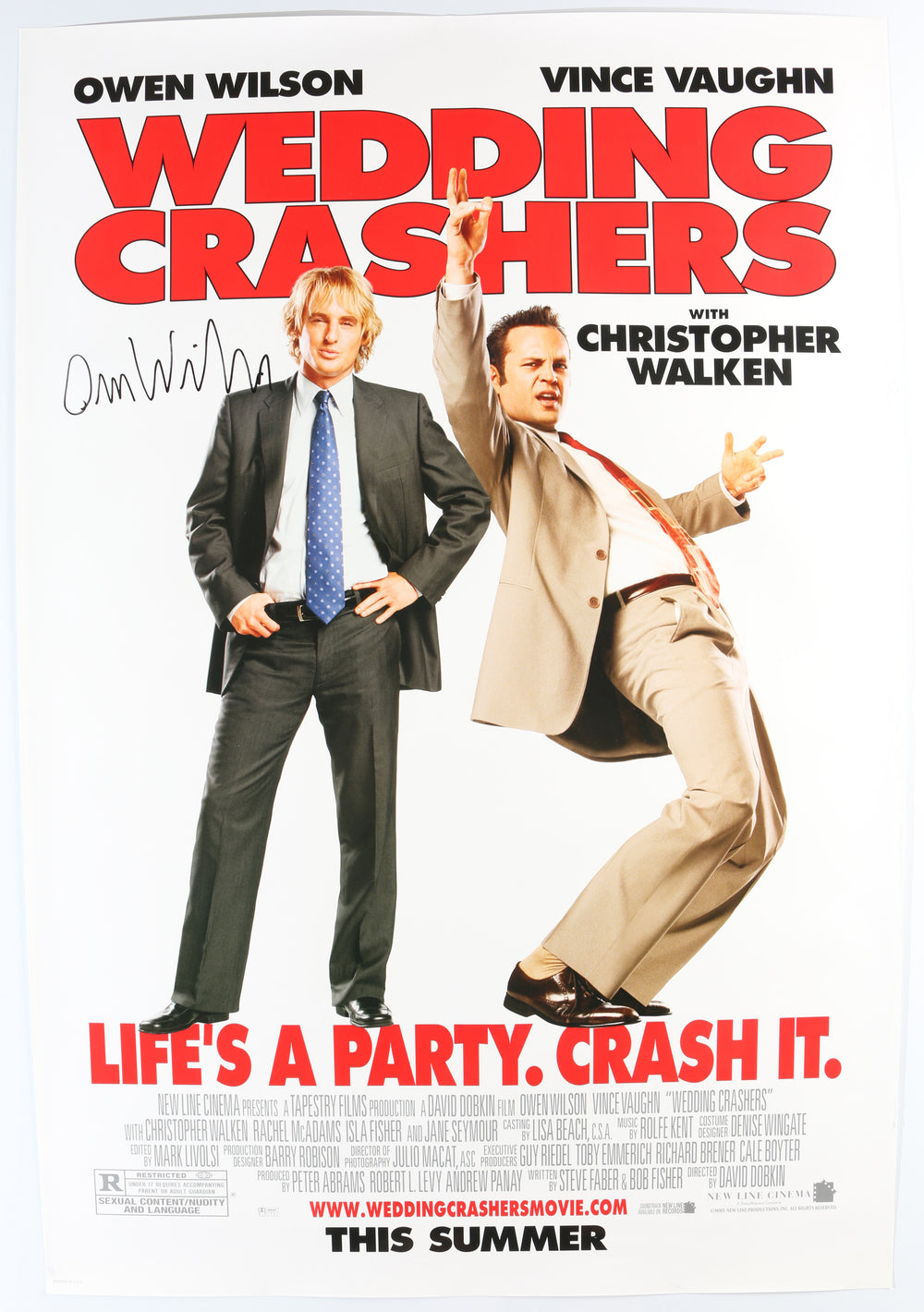 Owen Wilson as John Beckwith in Wedding Crashers Signed 27x40 Poster