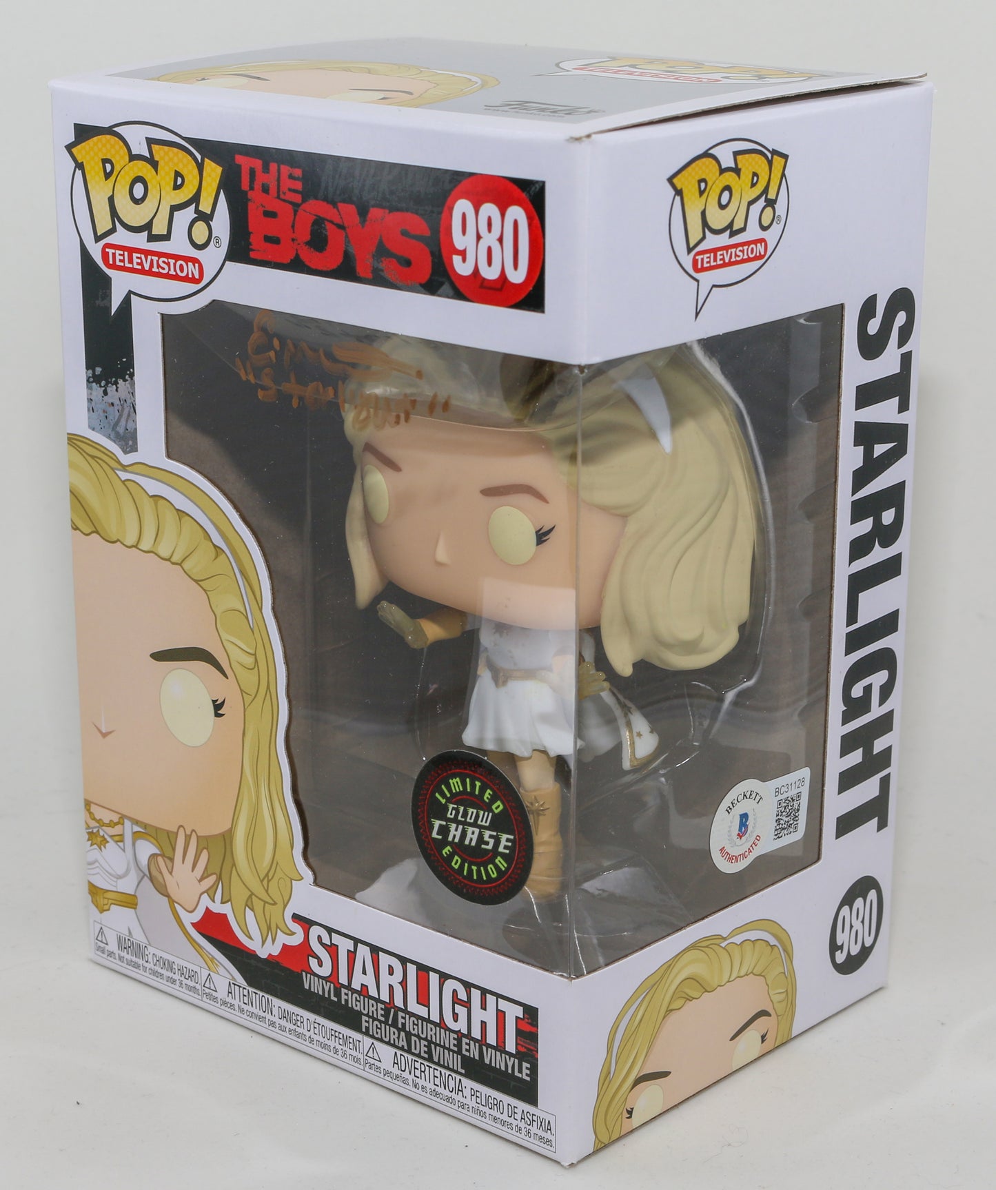 
                  
                    Erin Moriarty as Starlight in The Boys GITD Chase Version (Beckett) Signed Funko POP! #980 with Character Name
                  
                