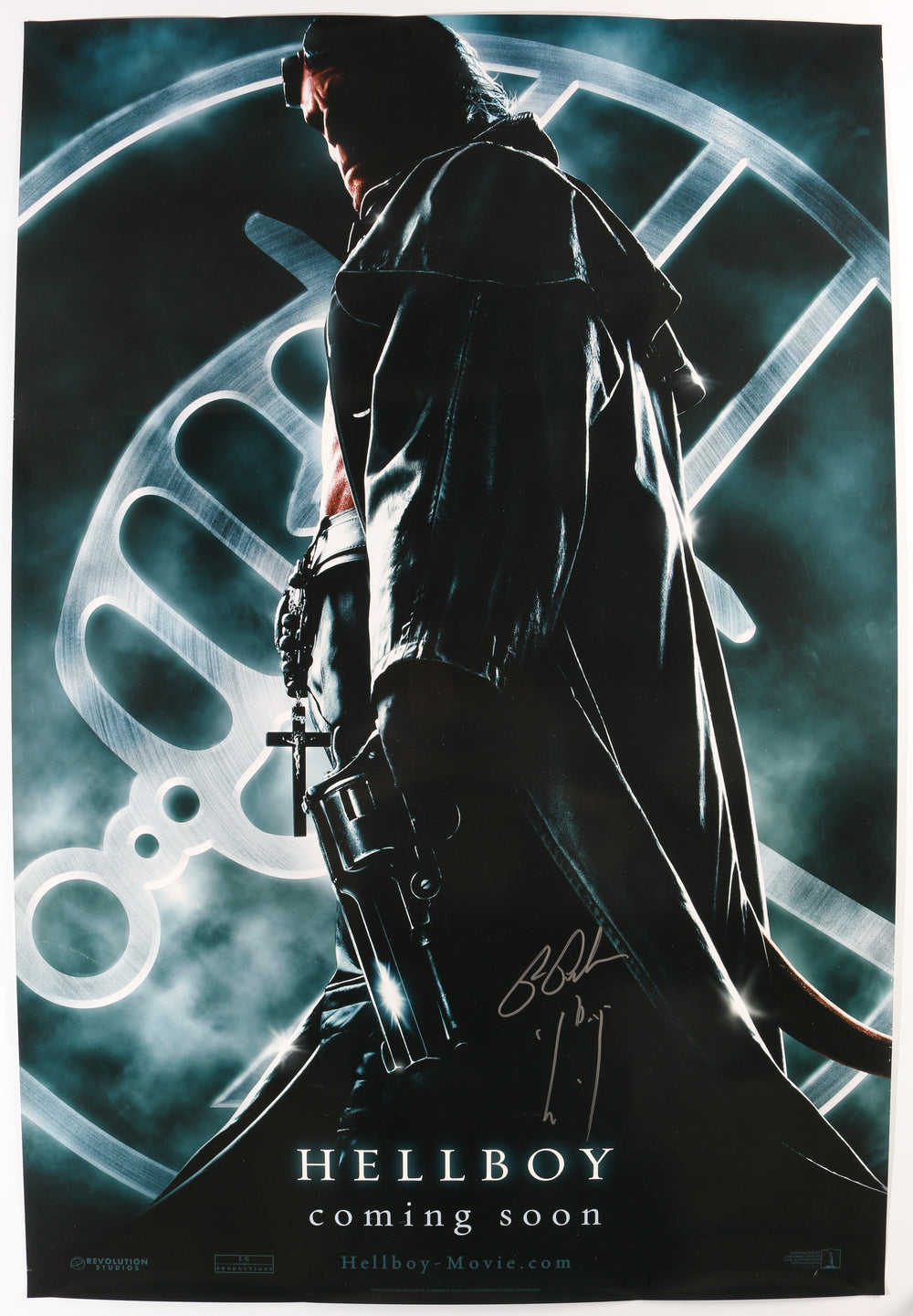 Ron Perlman as Hellboy in Hellboy Signed 27x40 Poster with Character Name