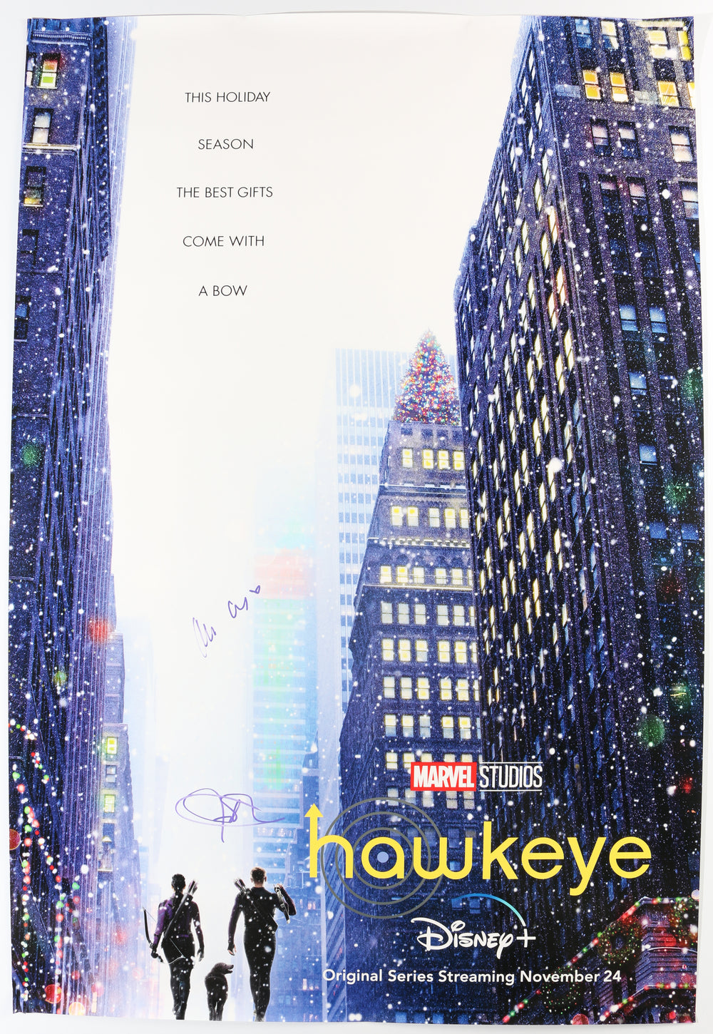 Jeremy Renner as Clint Barton & Alaqua Cox as Maya Lopez in Hawkeye Signed 27x40 Poster