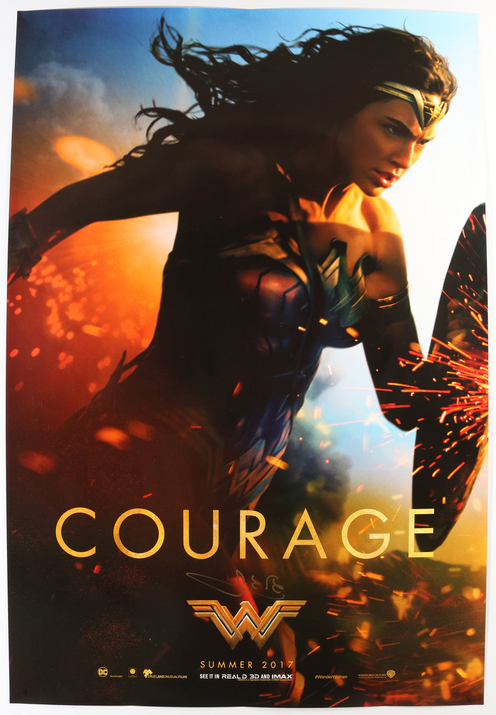 Gal Gadot as Wonder Woman in Wonder Woman Signed 27x40 Poster