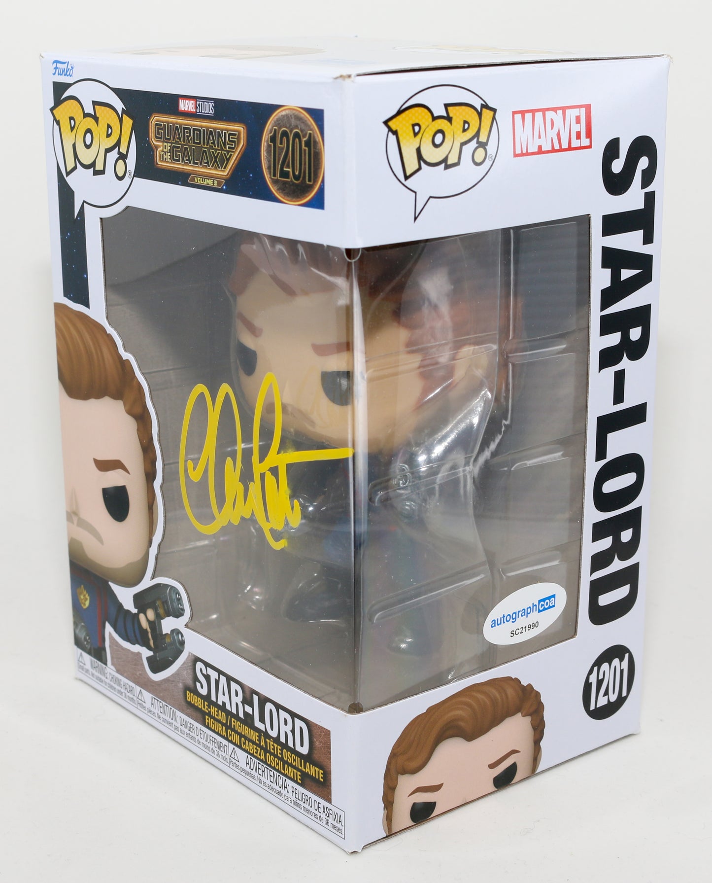 
                  
                    Chris Pratt as Star-Lord in Guardians of the Galaxy Vol. 3 (Autograph COA) Signed Funko POP! #1201
                  
                