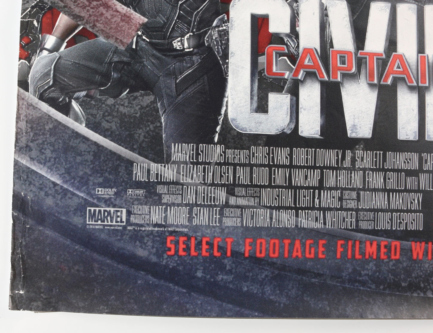 
                  
                    Captain America: Civil War 27x40 Poster (SWAU / Beckett) Cast Signed by Chris Evans, Elizabeth Olsen, Sebastian Stan, & Paul Bettany with Character Name
                  
                