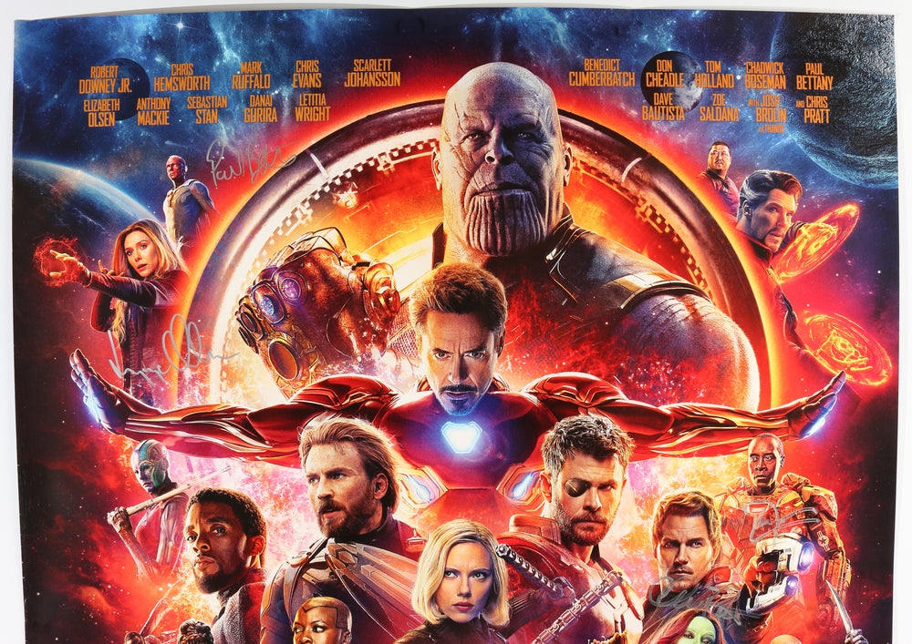 
                  
                    Avengers: Infinity War 27x40 Poster Signed by Chadwick Boseman, Paul Bettany, Elizabeth Olsen, Josh Brolin, Anthony Mackie, Sebastian Stan, Dania Gurira, Letitia Wright, Mark Ruffalo, Tom Holland, Don Cheadle, Chris Pratt, Tom Hiddleston, & Winston Duke
                  
                