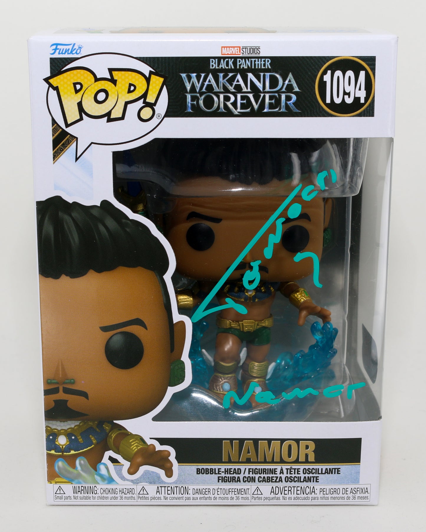 
                  
                    Tenoch Huerta as Namor in Black Panther: Wakanda Forever (SWAU) Signed Funko POP! #1094 with Character Name
                  
                