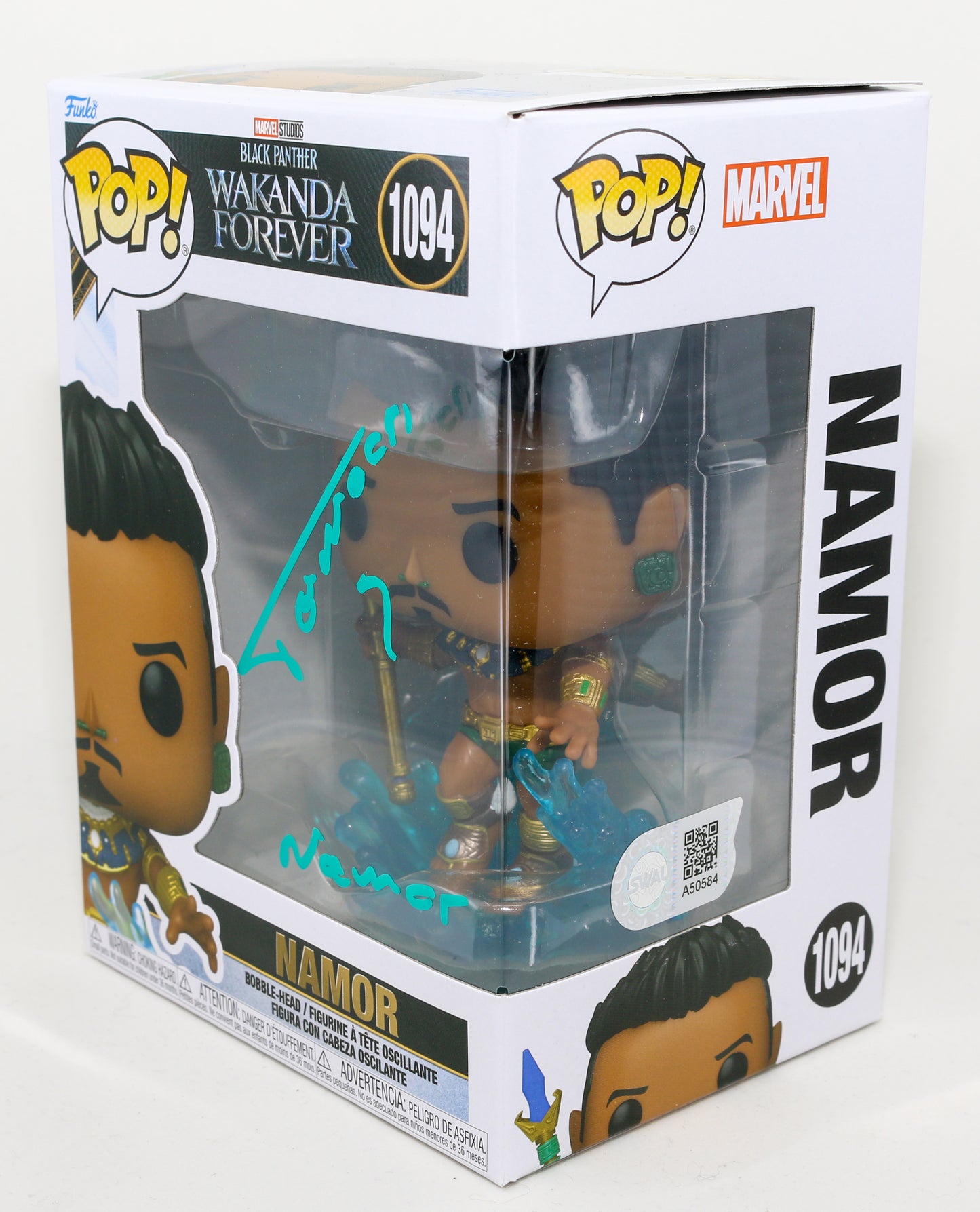 
                  
                    Tenoch Huerta as Namor in Black Panther: Wakanda Forever (SWAU) Signed Funko POP! #1094 with Character Name
                  
                