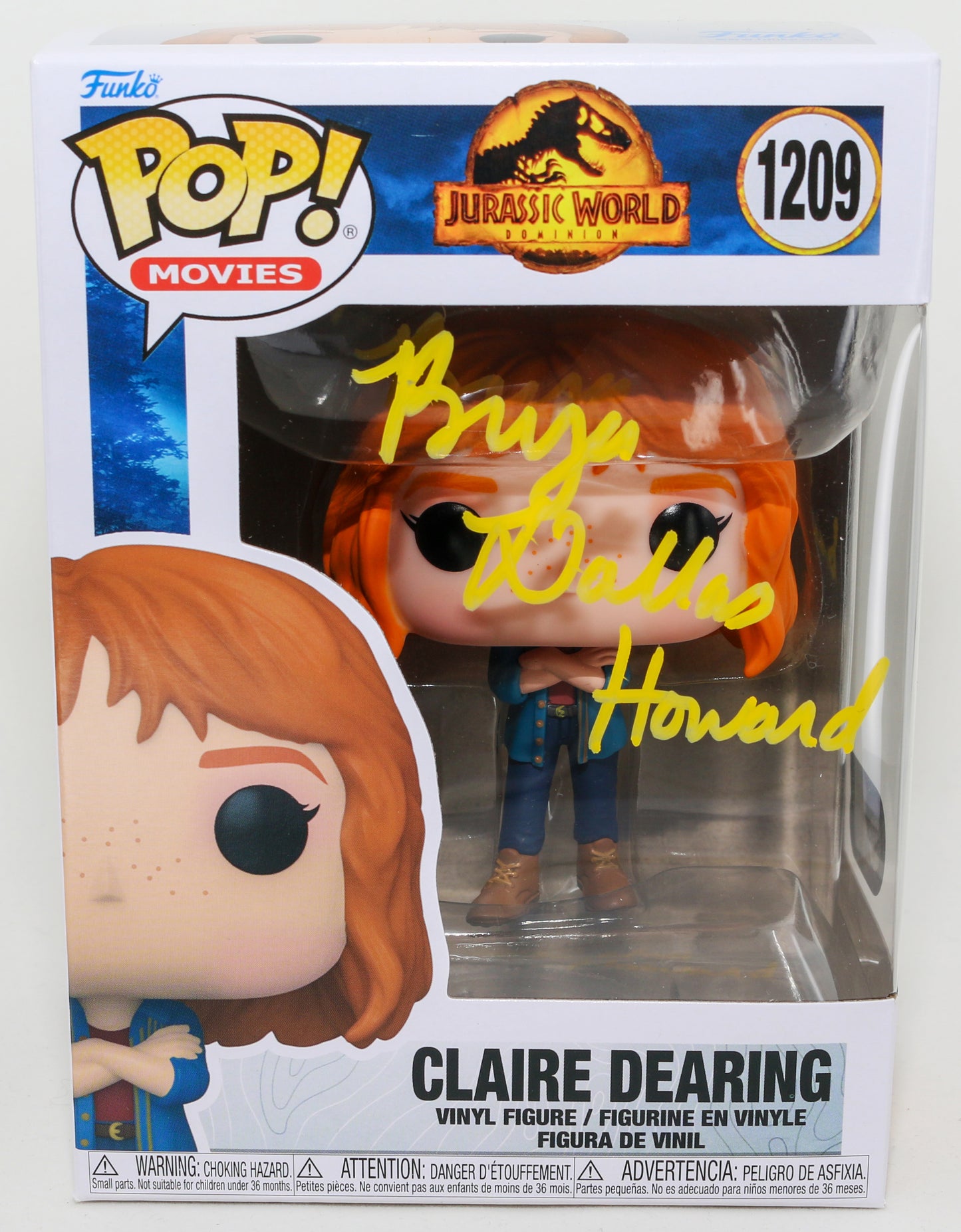 
                  
                    Bryce Dallas Howard as Claire Dearing in Jurassic World Dominion (SWAU) Signed Funko POP! #1209
                  
                