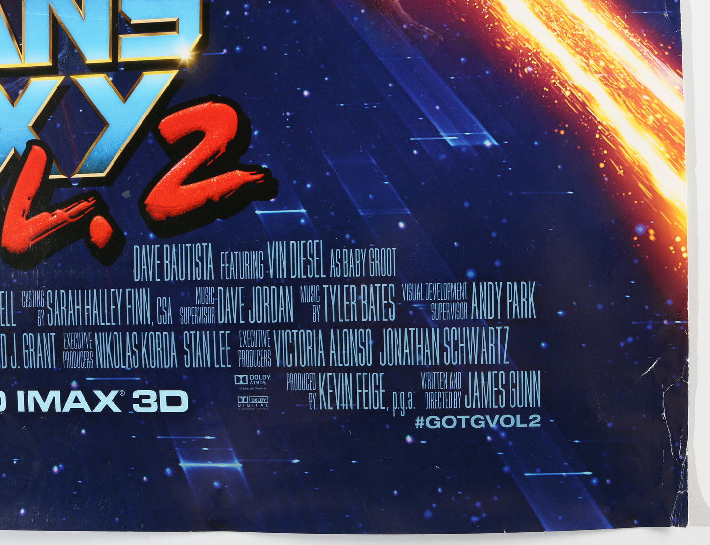
                  
                    Guardians of the Galaxy Vol. 2 27x40 Poster (SWAU / Beckett Witnessed) Cast Signed by Chris Pratt, Zoe Saldana, Dave Bautista, Sean Gunn, Karen Gillan, Michael Rooker, Pom Klementieff, James Gunn, & Kurt Russell
                  
                