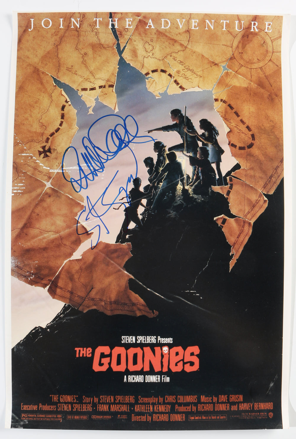 Steven Spielberg Writer / Producer & Richard Donner Director of The Goonies Signed 12x18 Mini Poster
