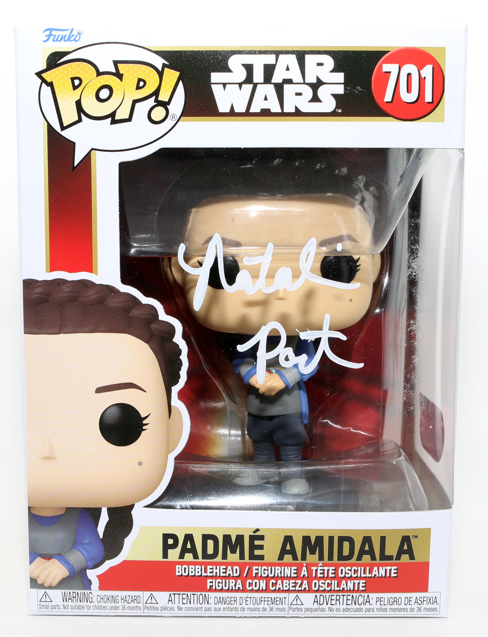 Natalie Portman as Padmé Amidala in Star Wars Episode I: The Phantom Menace (SWAU) Signed Funko POP! #701