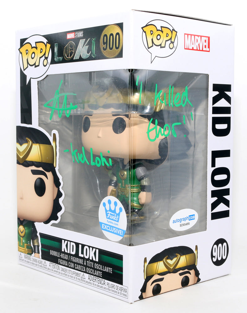 
                  
                    Jack Veal as Kid Loki in Loki Funko Store Exclusive Signed Funko POP! #900 with Character Name & Quote
                  
                