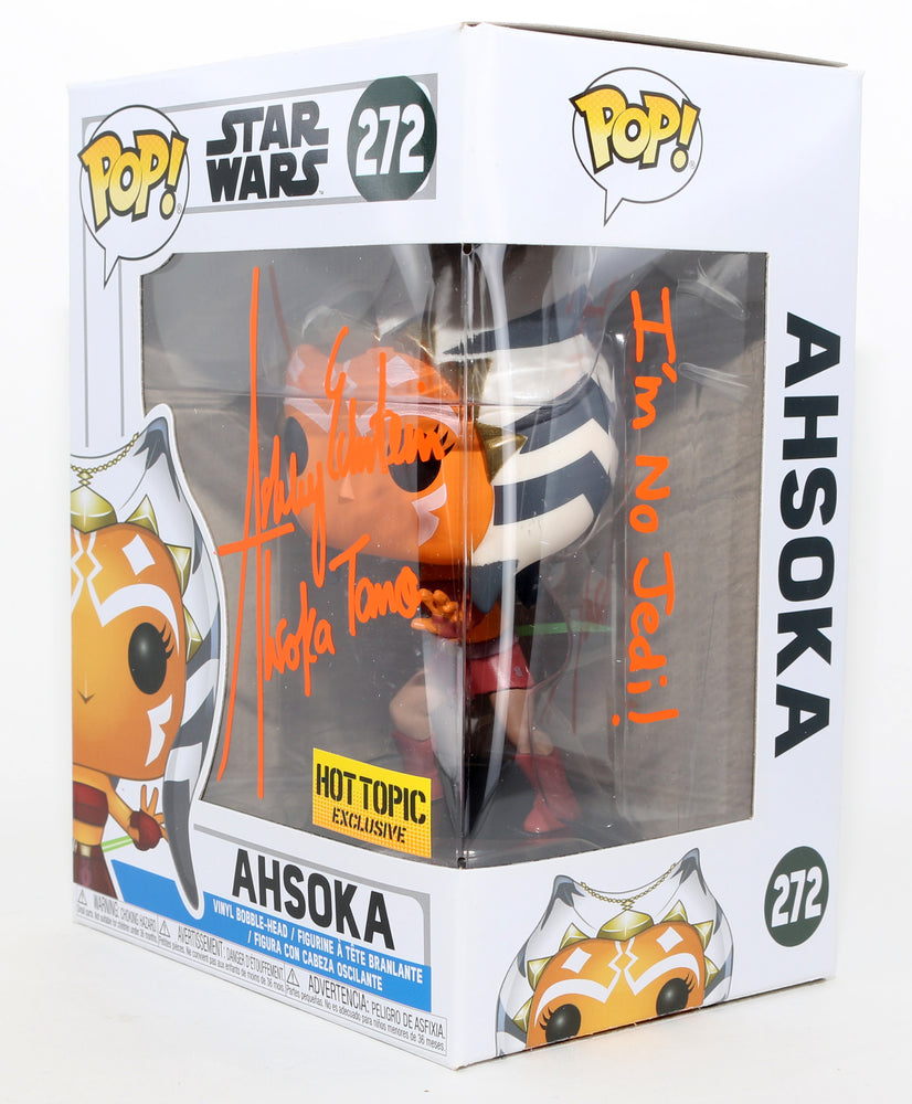 
                  
                    Ashley Eckstein as Ahsoka Tano in Star Wars: The Clone Wars Hot Topic Exclusive Hot Topic Exclusive Signed Funko POP! #272 with Character Name & Quote
                  
                