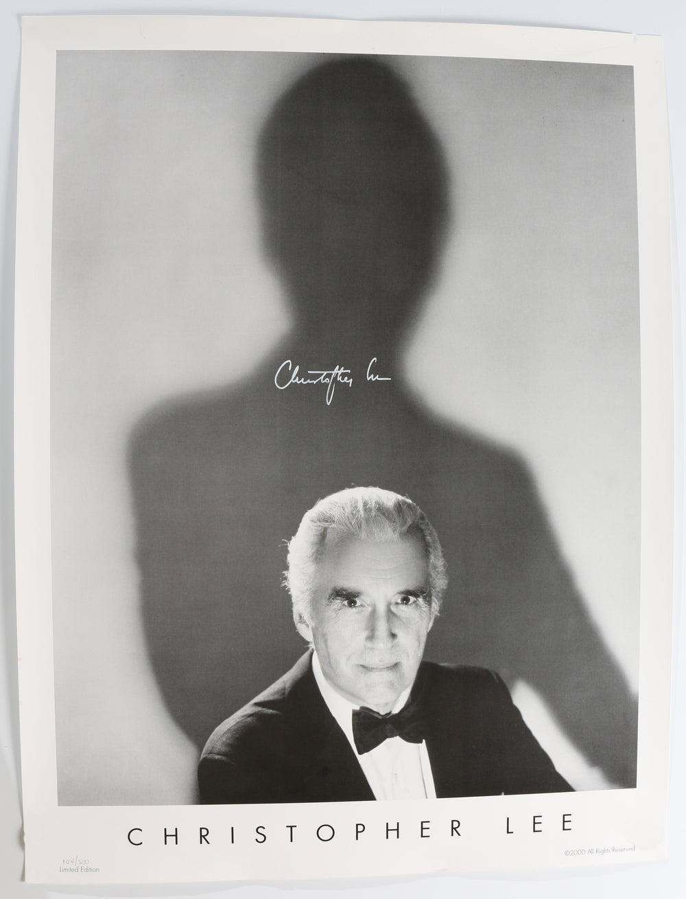 Christopher Lee from The Lord of the Rings, James Bond, Hammer Horror Films, & Star Wars Signed 19x25 Poster