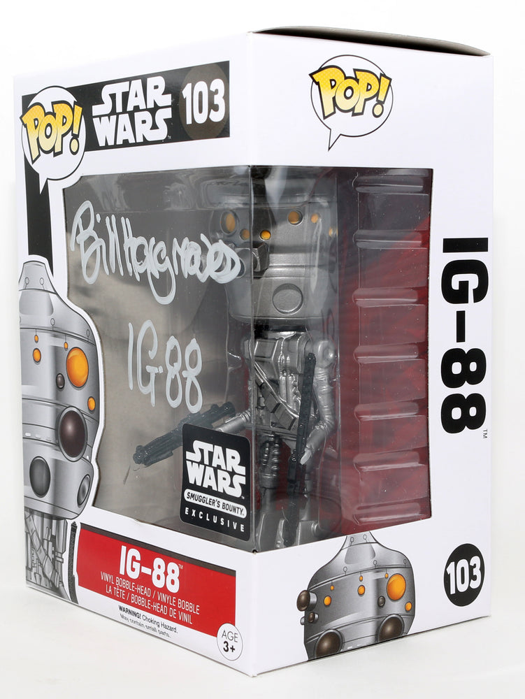 
                  
                    Bill Hargreaves as IG-88 Bounty Hunter in Star Wars: The Empire Strikes Back Smuggler's Bounty Exclusive Signed Funko POP! #103 with Character Name
                  
                