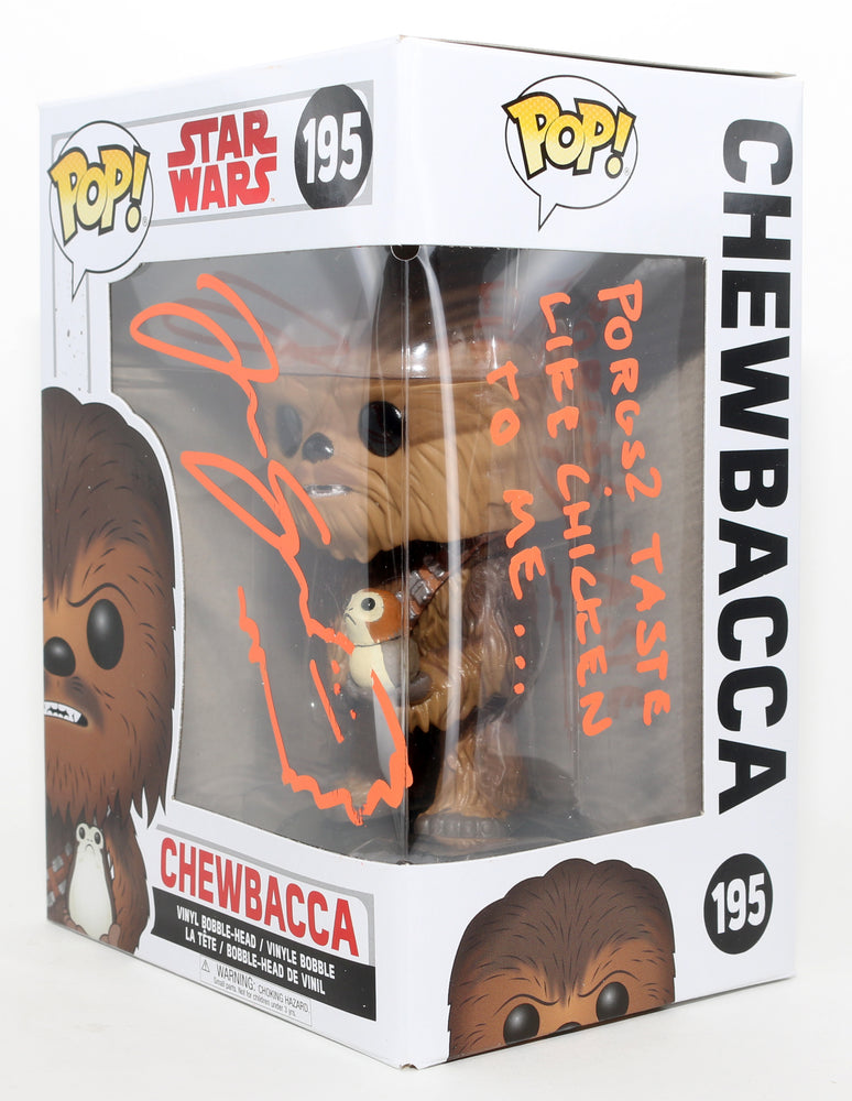 
                  
                    Joonas Suotamo as Chewbacca in Star Wars: The Last Jedi Signed Funko POP! #195 with Quote
                  
                