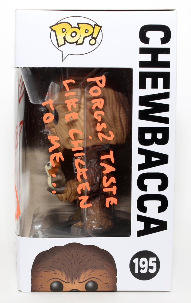 
                  
                    Joonas Suotamo as Chewbacca in Star Wars: The Last Jedi Signed Funko POP! #195 with Quote
                  
                