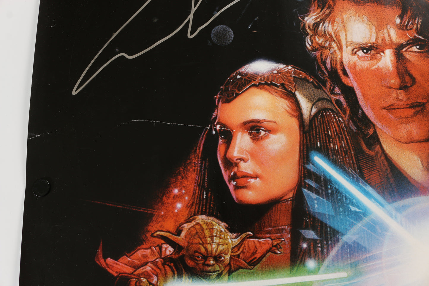 
                  
                    Star Wars Episode III: Revenge of the Sith 30x40 Quad Poster Cast Signed by Hayden Christensen, Ian McDiarmid, Anthony Daniels, & George Lucas
                  
                