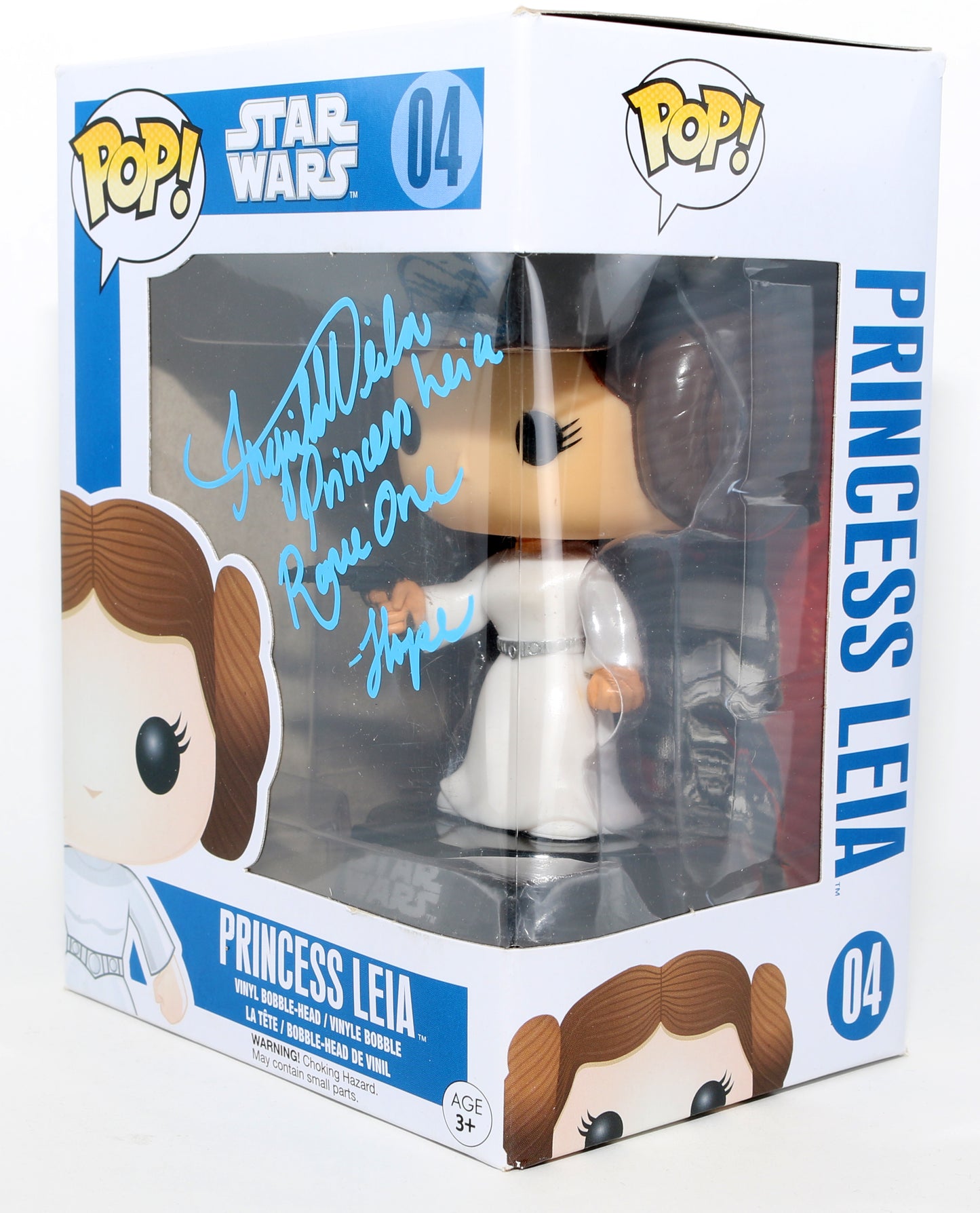 
                  
                    Ingvild Deila as Princess Leia in Rogue One: A Star Wars Story Signed Funko POP! #04 with Character Name & Movie Title
                  
                