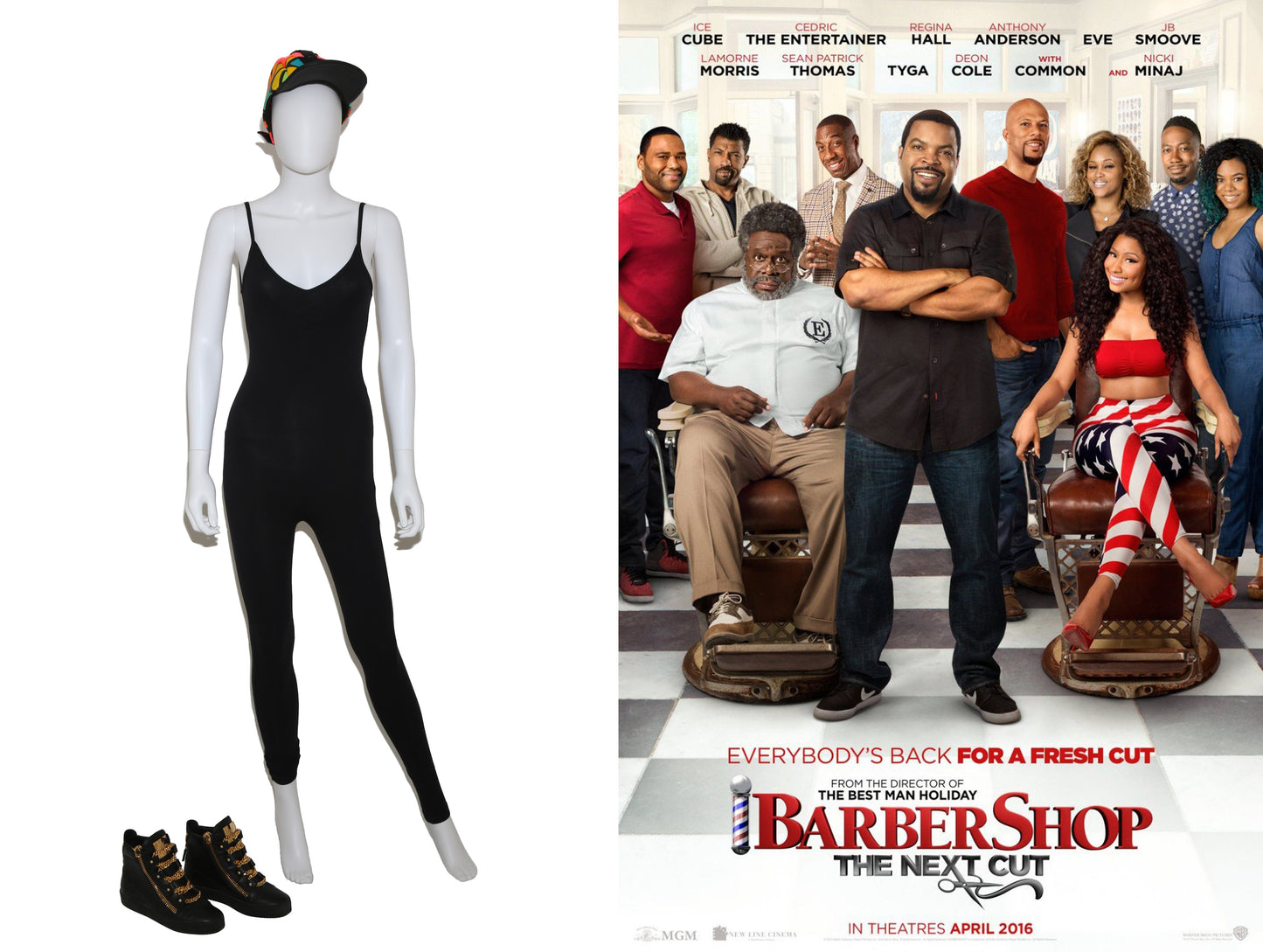 
                  
                    Nicki Minaj as Draya in Barbershop 3: The Next Cut Custom Made Leather Hat, Jumpsuit, & Shoes LOT - 2016
                  
                