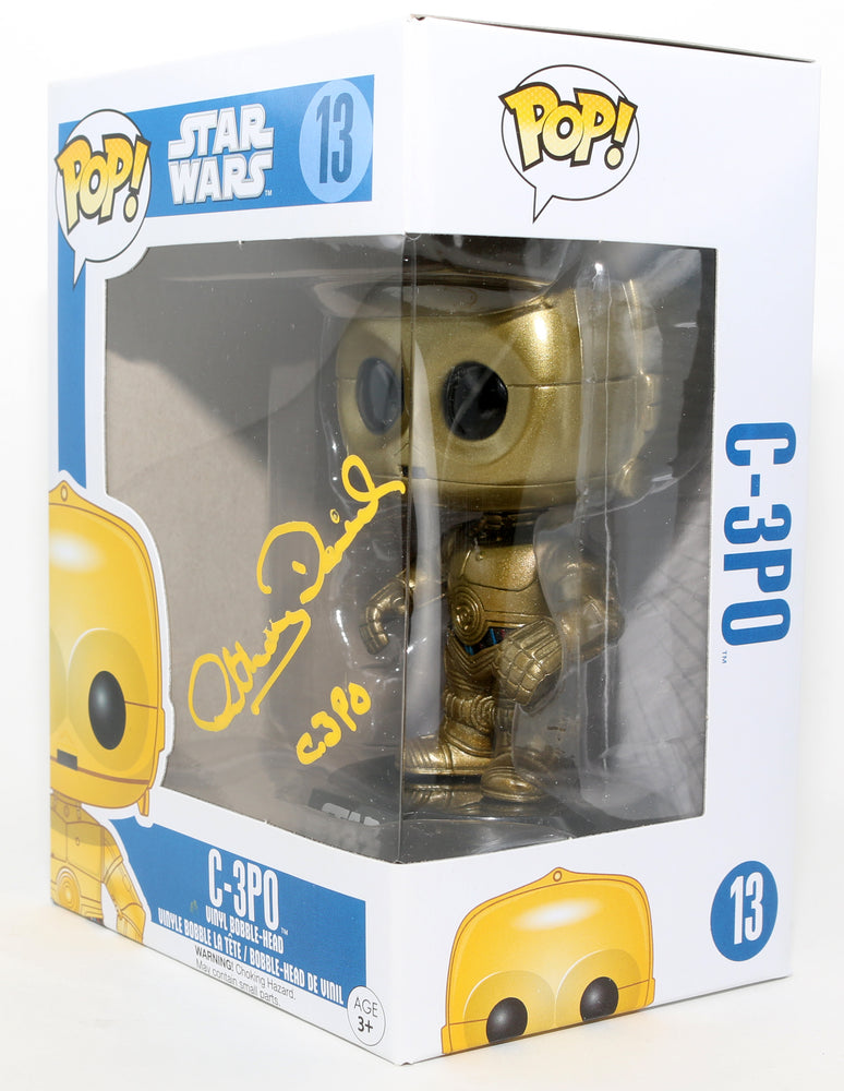 
                  
                    Anthony Daniels as C-3PO in Star Wars: A New Hope Signed Funko POP! #13 with Character Name
                  
                