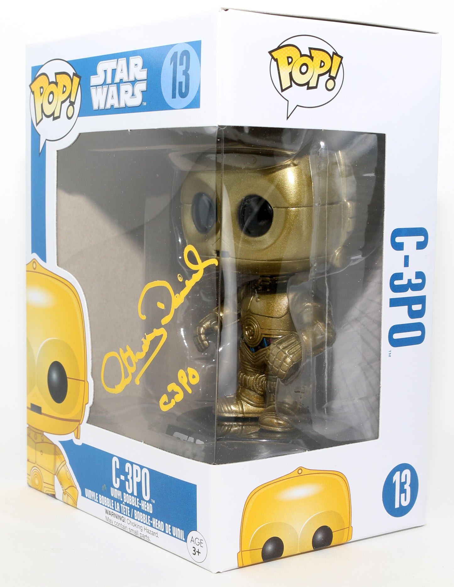 
                  
                    Anthony Daniels as C-3PO in Star Wars: A New Hope Signed Funko POP! #13 with Character Name
                  
                