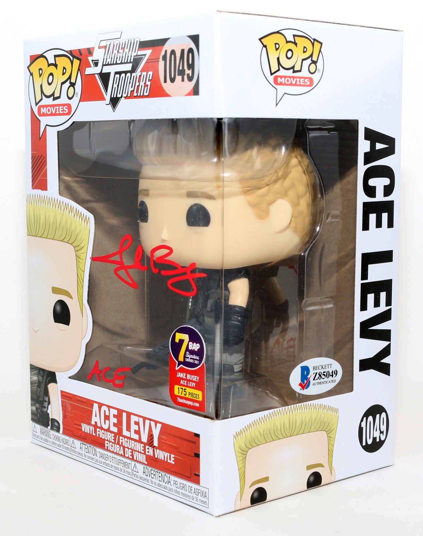 
                  
                    Jake Busey as Ace Levy in Starship Troopers 7BAP Exclusive (Beckett) Signed Funko POP! #1049 with Character Name
                  
                