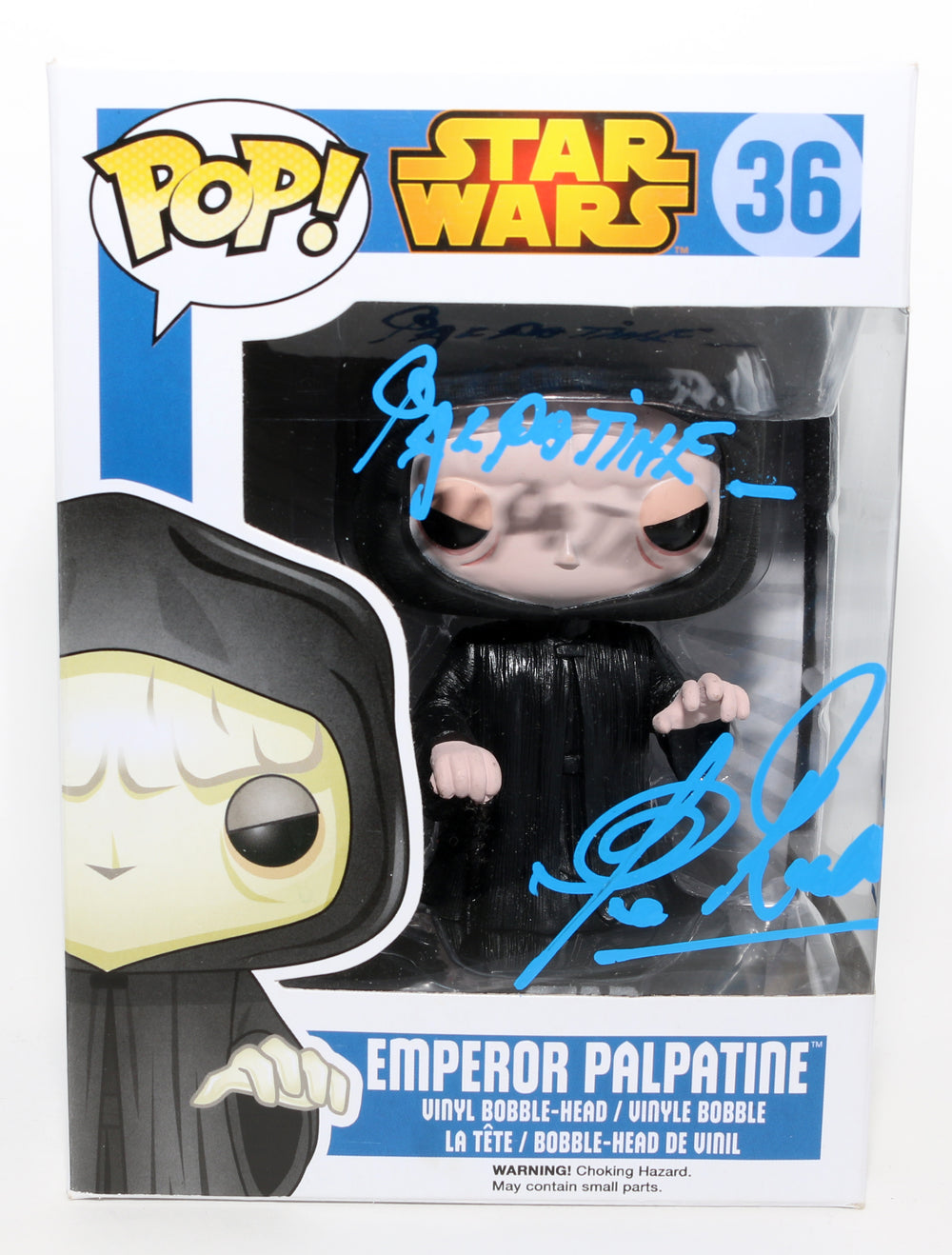 Clive Revill as Emperor Palpatine in Star Wars: The Empire Strikes Back (Topps SW Authentics) Signed Funko POP! #36 with Character Name