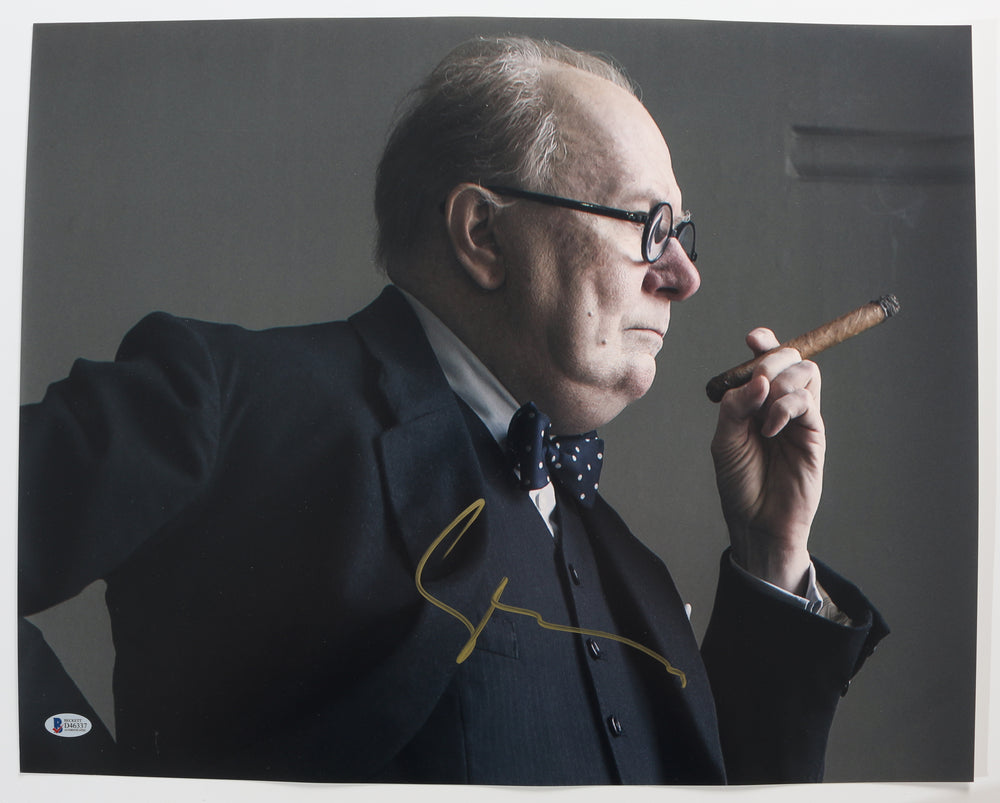 Gary Oldman as Winston Churchill in Darkest Hour (Beckett) Signed 16x20 Photo
