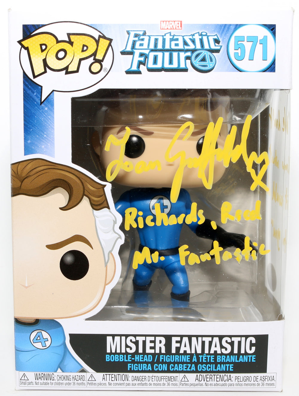 Ioan Gruffudd as Reed Richards / Mr. Fantastic in Fantastic Four (JSA) Signed Funko POP! #571 with Character Name & Quote