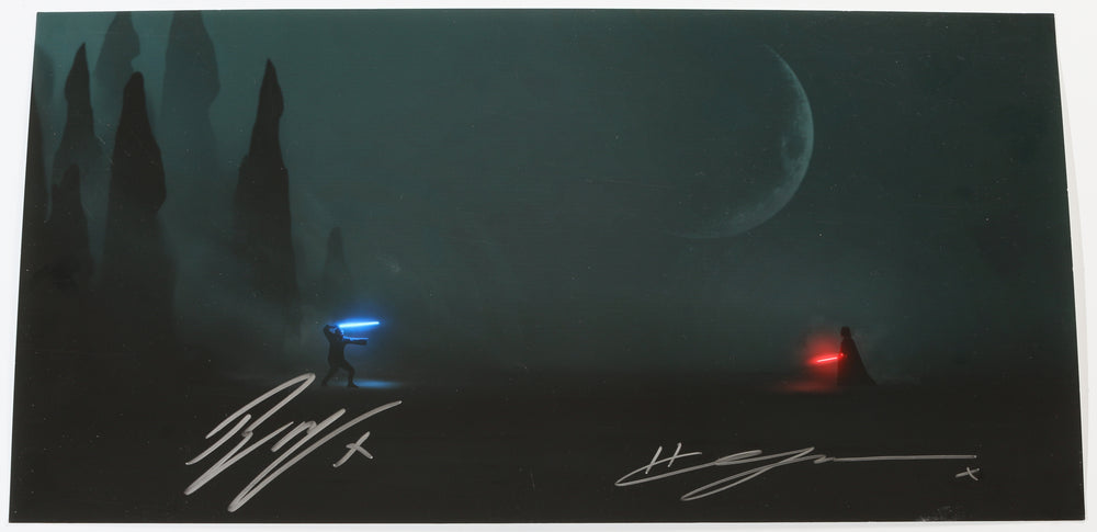 Ewan McGregor as Obi-Wan Kenobi vs. Hayden Christensen as Darth Vader in Star Wars: Obi-Wan Kenobi (Beckett) Signed 10x20 Photo