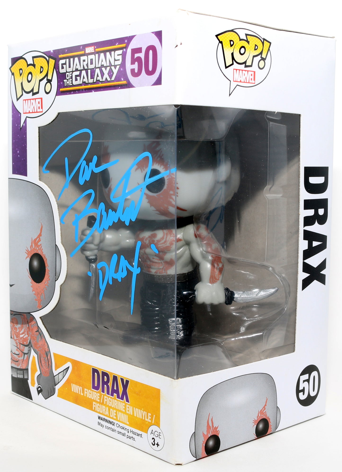 
                  
                    Dave Bautista as Drax in Guardians of the Galaxy Signed Funko POP! #50 with Character Name
                  
                