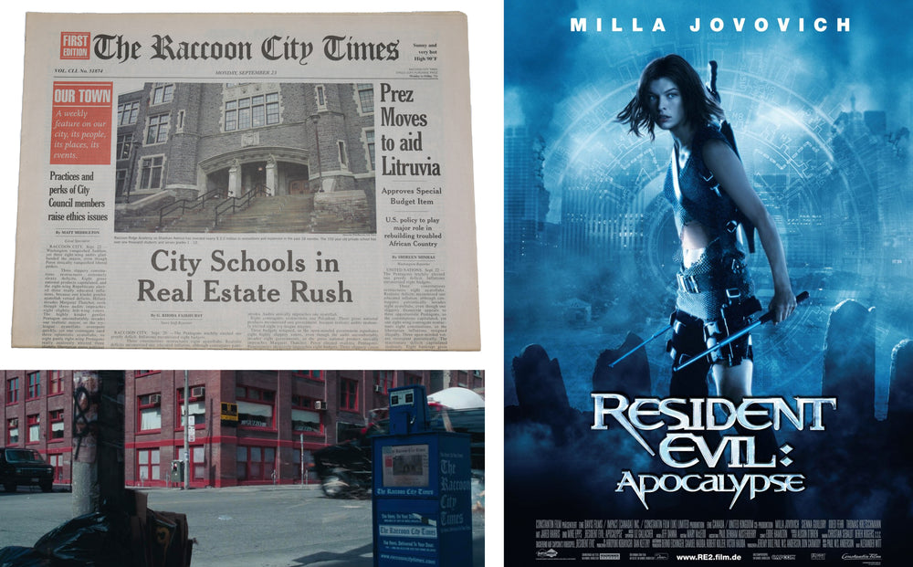 
                  
                    Resident Evil: Apocalypse Raccoon City Newspaper Movie Prop - 2004
                  
                