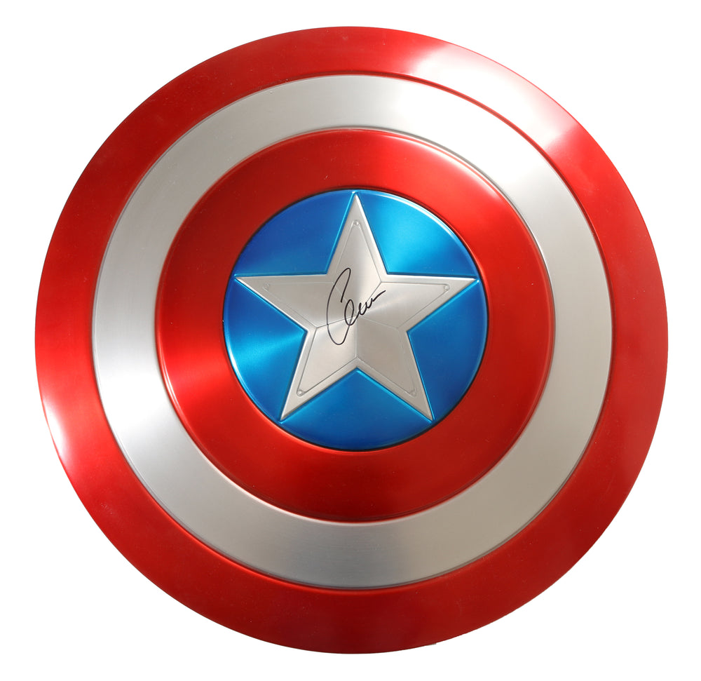 Captain America's Metal Prop Replica Shield (SWAU) Signed by Chris Evans