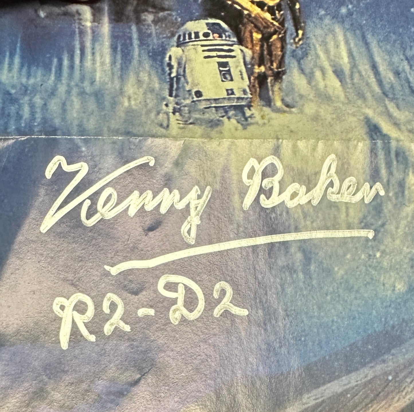 
                  
                    Star Wars Original Trilogy 23x33 Folded Poster Signed by R2-D2 Actor Kenny Baker
                  
                