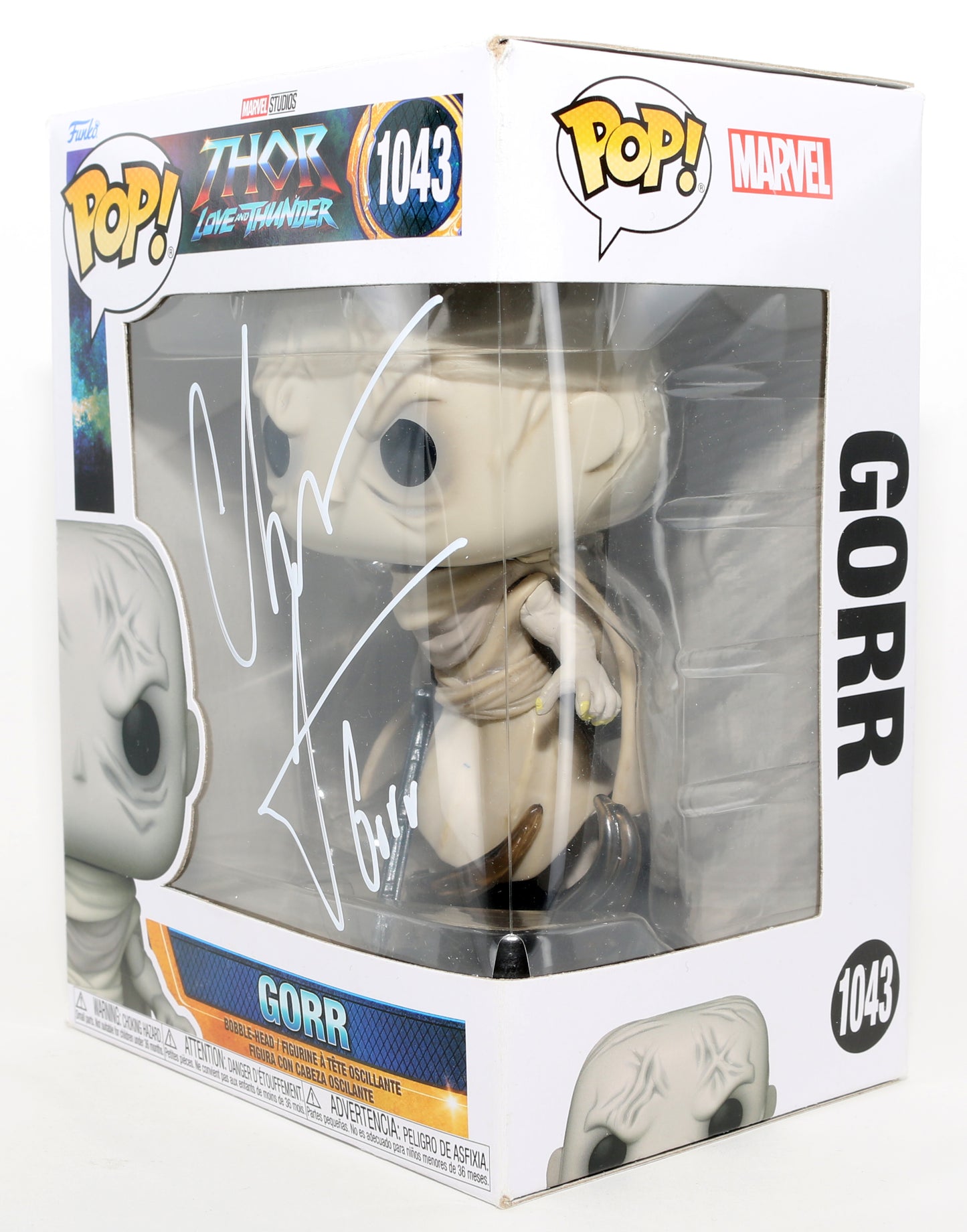 
                  
                    Christian Bale as Gorr the God Butcher in Thor: Love & Thunder Signed Funko POP! #1043 with Character Name
                  
                