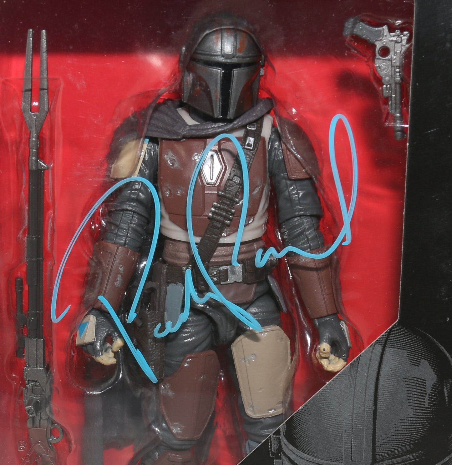 
                  
                    Pedro Pascal as the Mandalorian in Star Wars (Witnessed) Signed Black Series Figure
                  
                