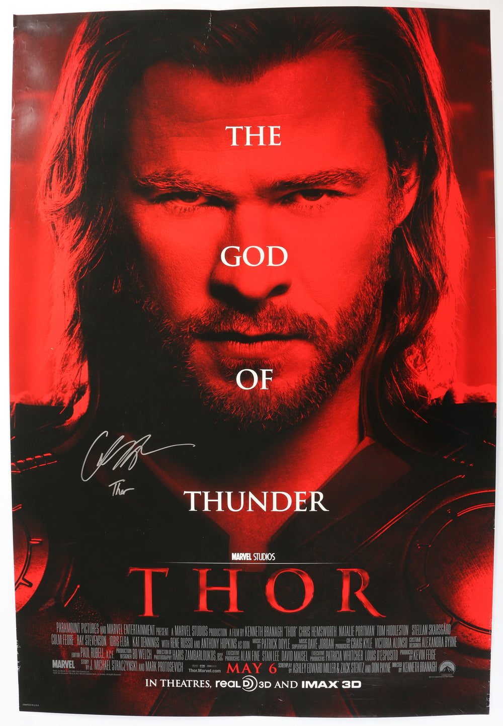 Chris Hemsworth as Thor in Thor Signed 27x40 Poster with Character Name