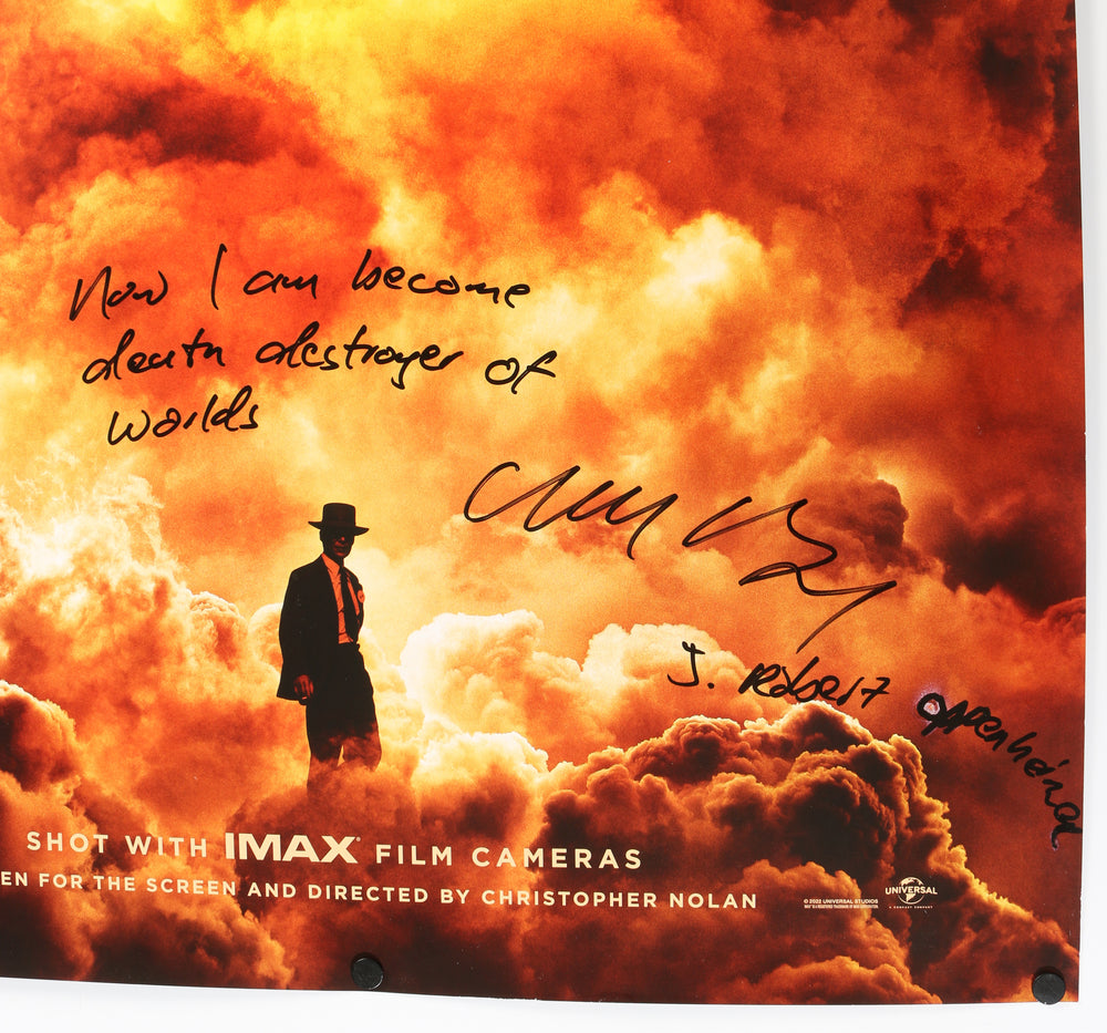 
                  
                    Cillian Murphy as J. Robert Oppenheimer in Oppenheimer (SWAU) Signed 27x40 Poster with Character Name & Quote
                  
                