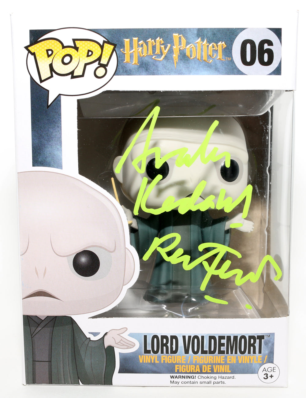 Ralph Fiennes as Lord Voldemort in Harry Potter (JSA) Signed Funko POP! #06 with Quote